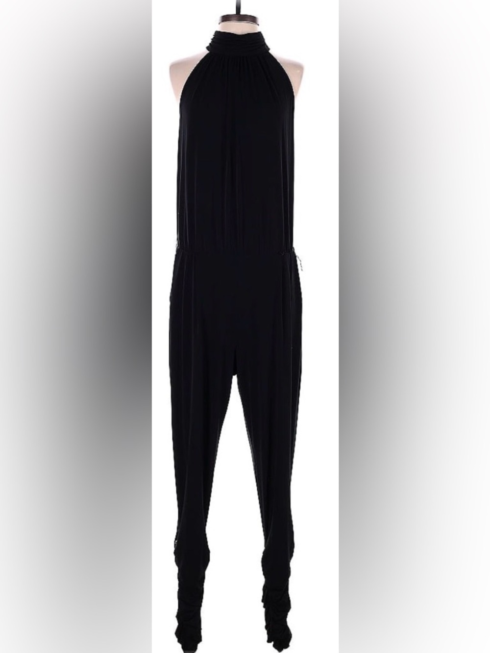 Catherine Malandrino Edie Halter Ruched Jumpsuit Black size Medium